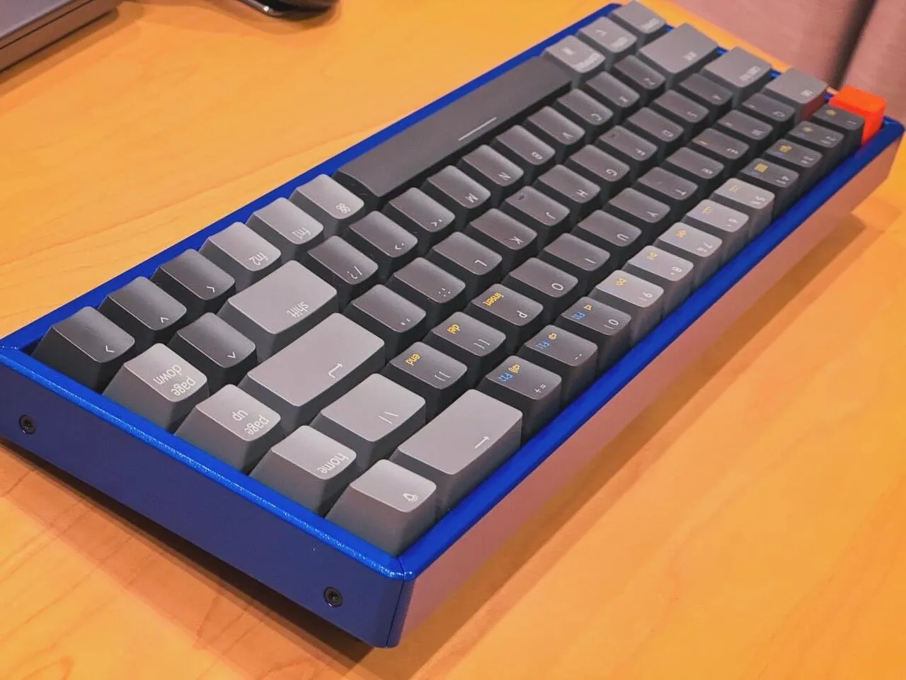 Close-up of the finished keyboard