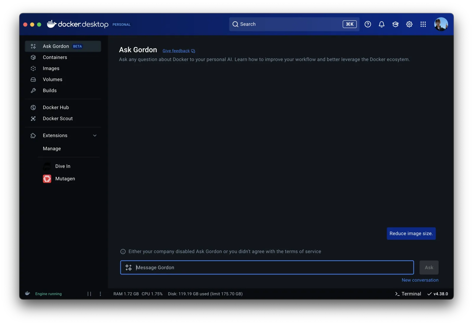 Docker Gordon設定画面