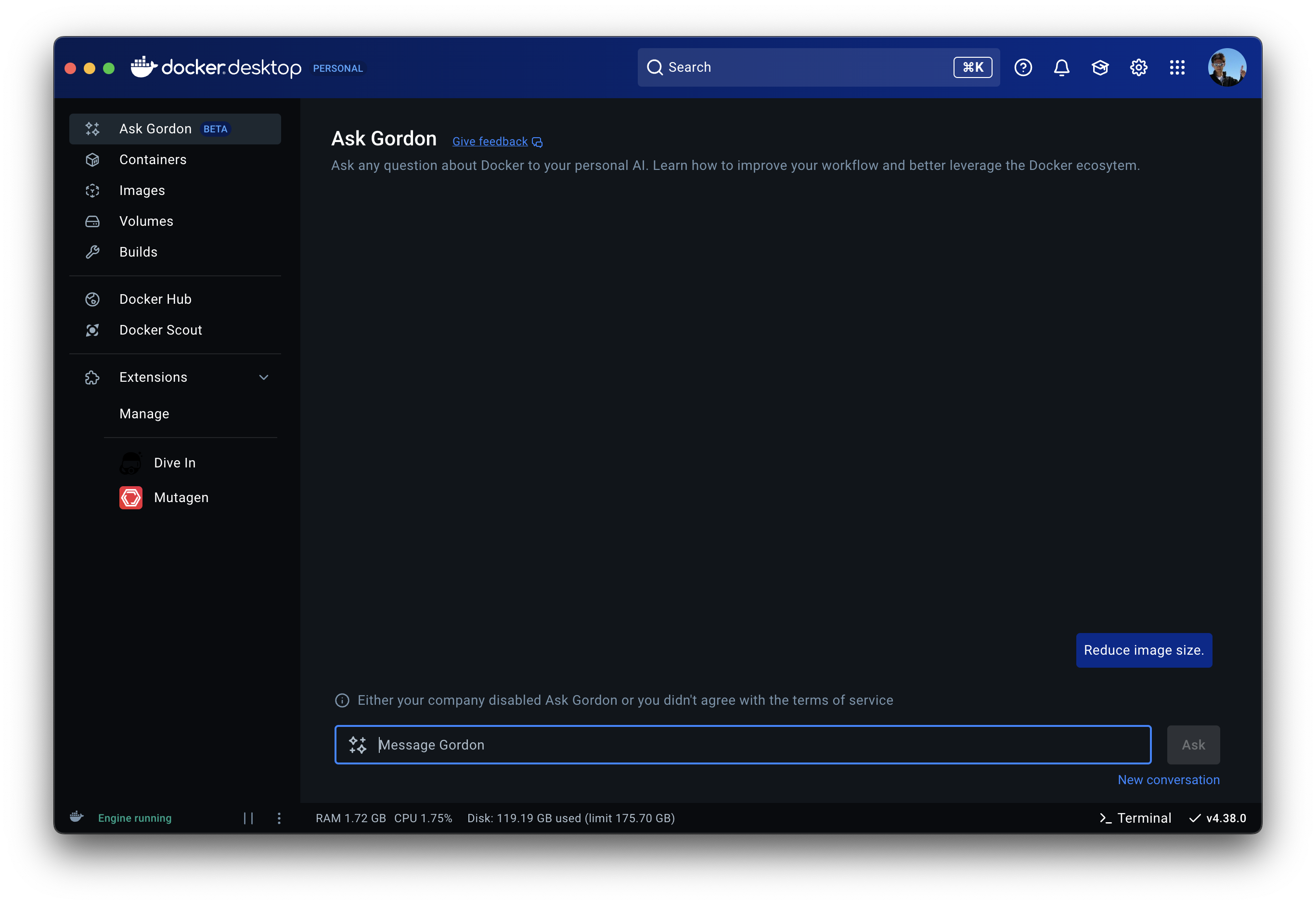 Docker Gordon設定画面