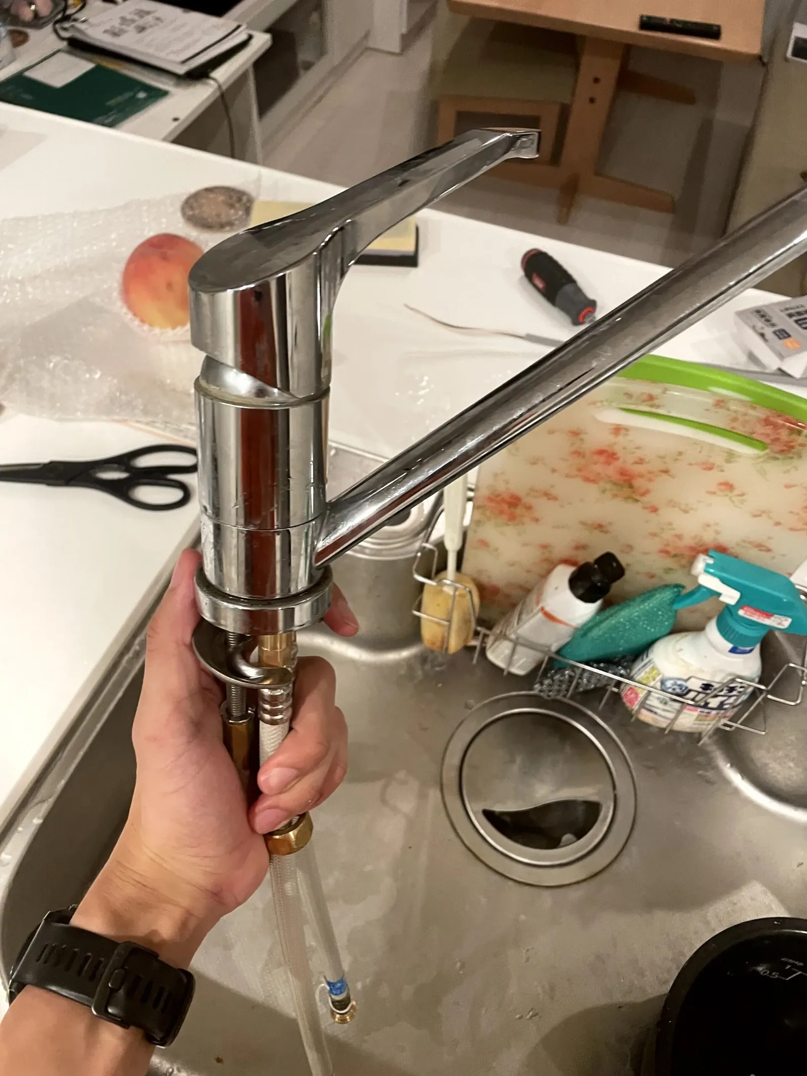 水栓取り外し作業