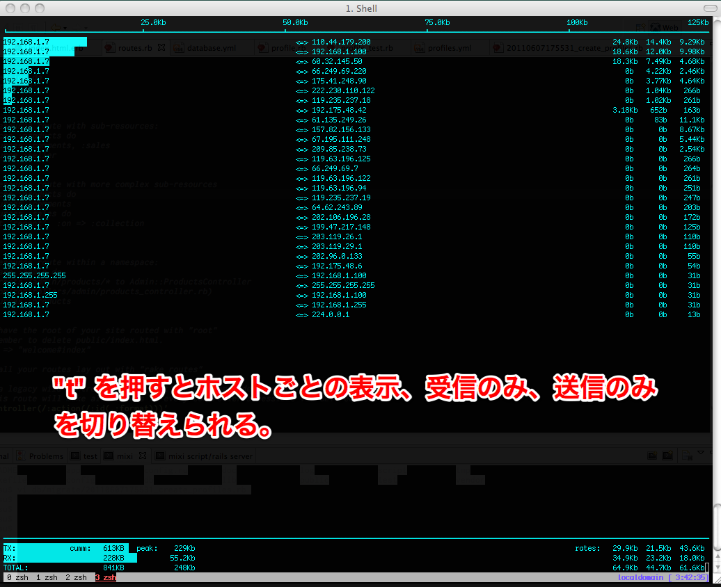 トラフィック表示形式の切り替え