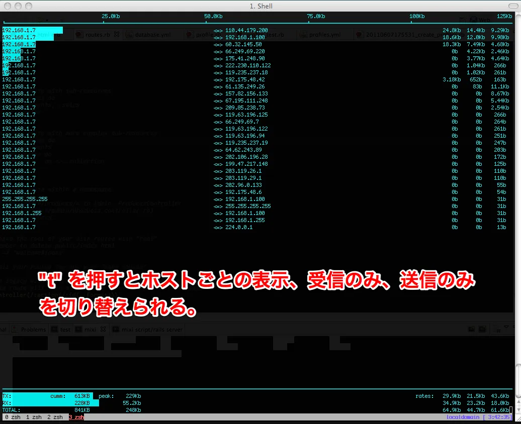 トラフィック表示形式の切り替え