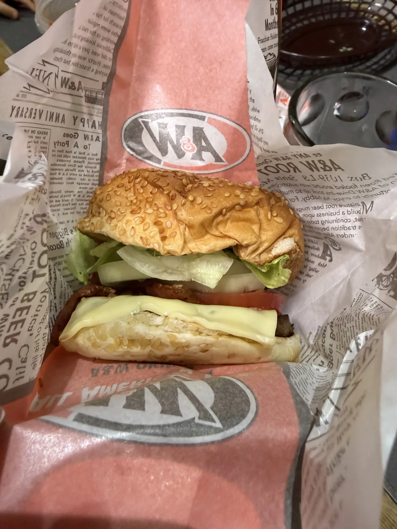 A&Wのバーガー