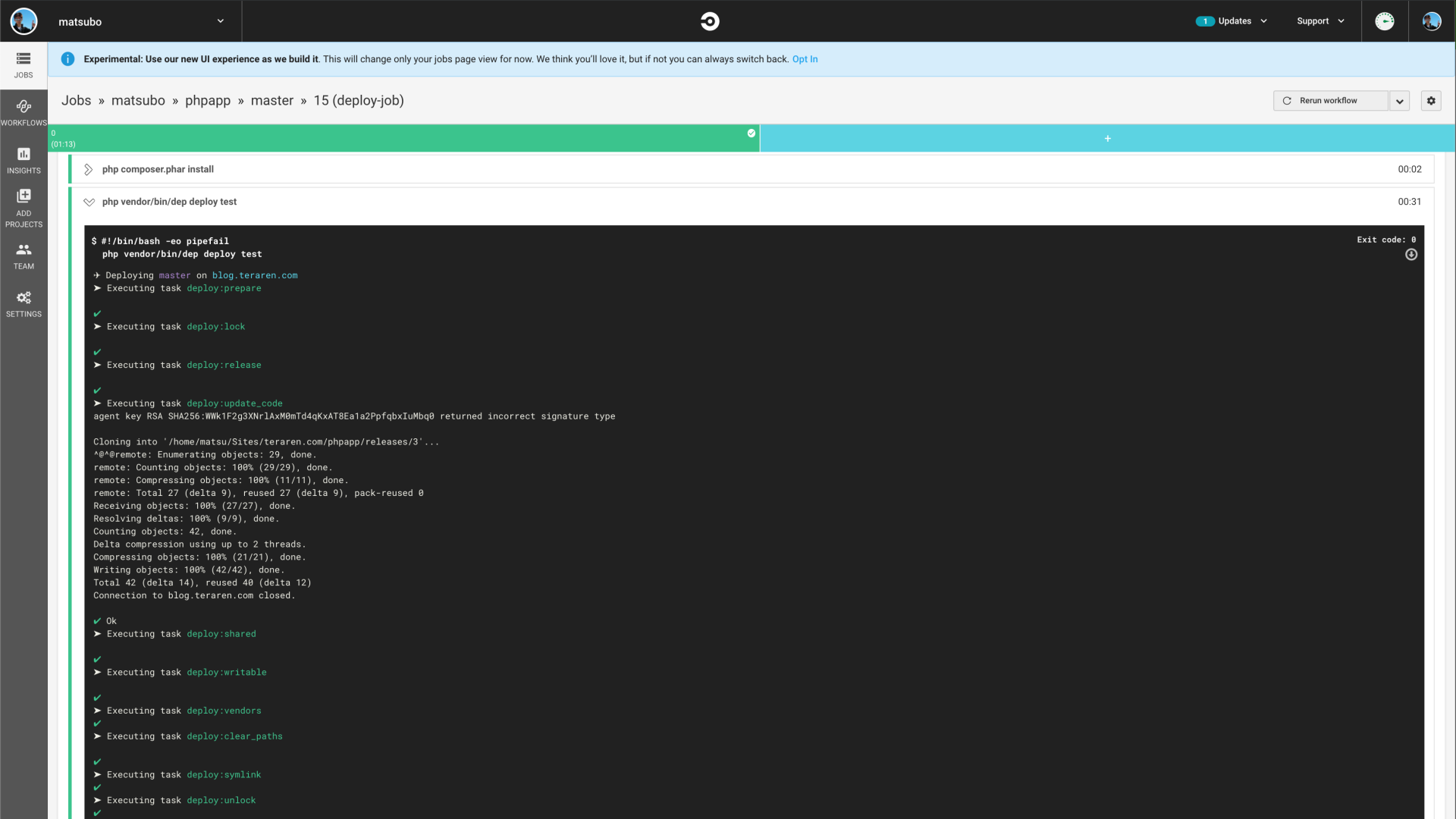 PHPのDeployerをCircleCI上で実行して自動デプロイ