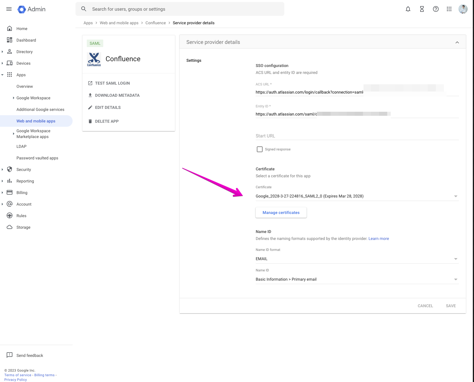 AtlassianアプリSAML設定