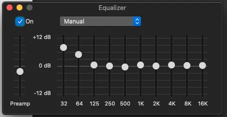 iTunesのエコライザー設定