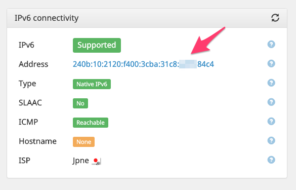 IPv6テスト結果