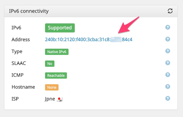 IPv6テスト結果