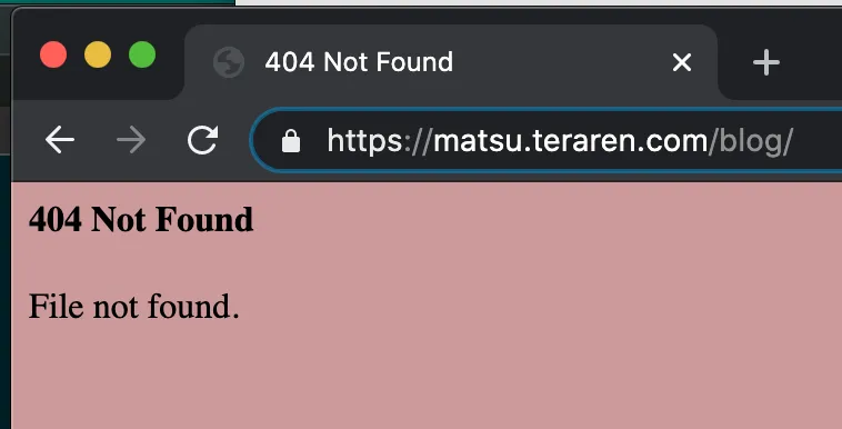 404 Not Found エラーページ