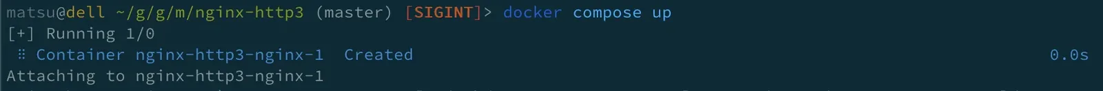 docker compose実行ログ