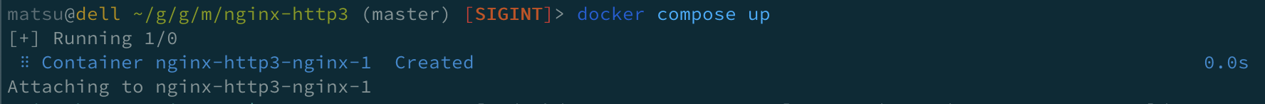 docker compose実行ログ