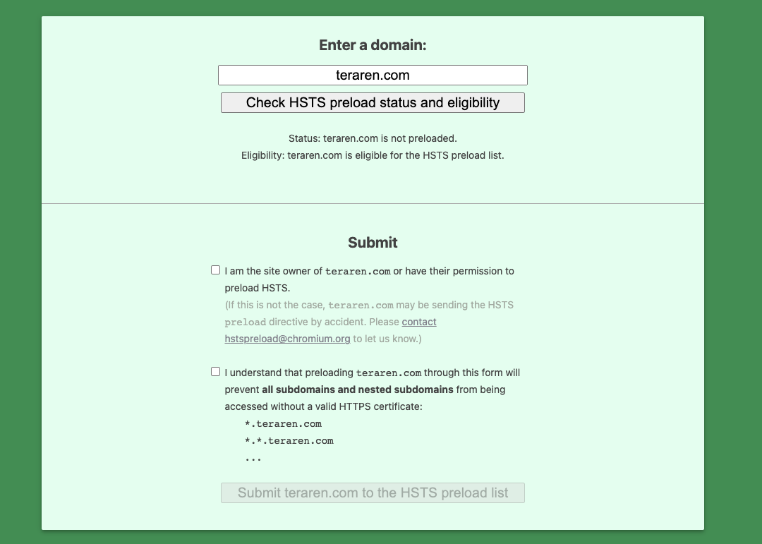 HSTPpreloadサイト登録画面