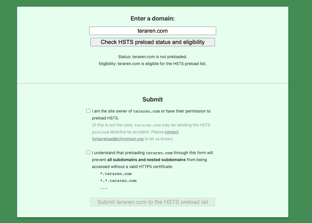 HSTPpreloadサイト登録画面