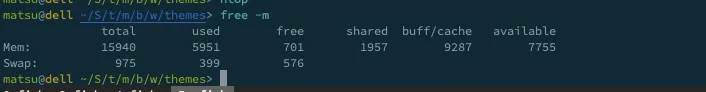 Ubuntu 20.04のfreeコマンド出力