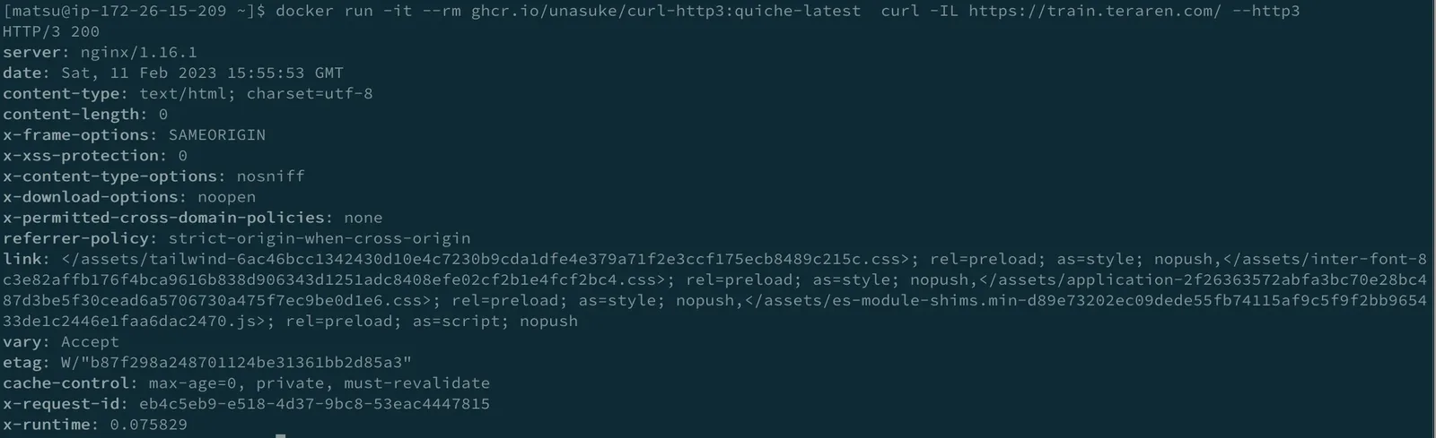curl-http3実行結果
