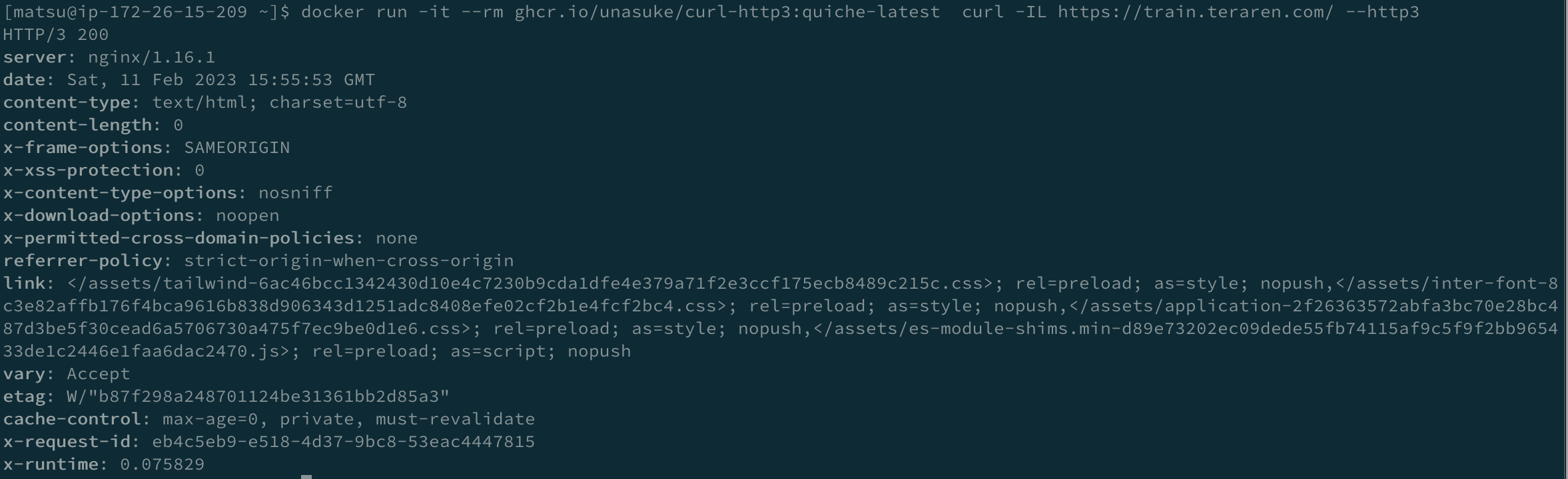 curl-http3実行結果