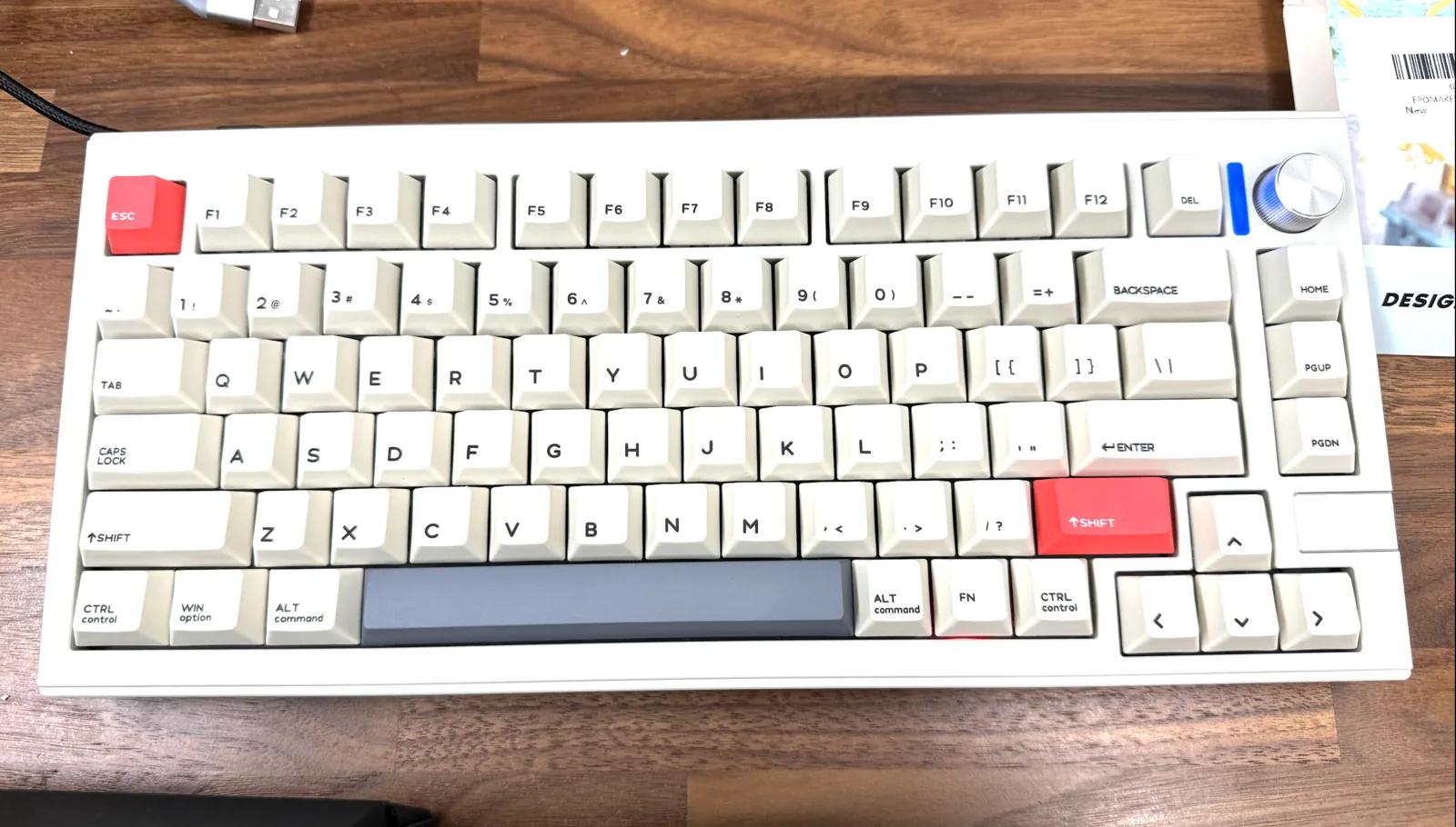 Cidoo V75の75%レイアウトとダイヤル