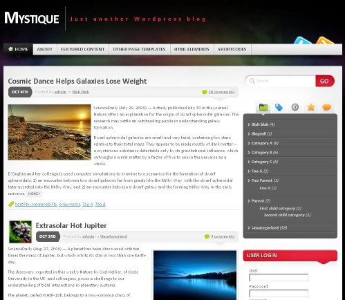 Mystique - WordPress theme